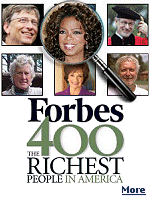 America's rich are getting poorer. For the fifth time since 1982, the collective net worth of The Forbes 400, our annual tally of the nation's richest people, has declined.